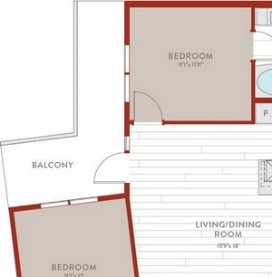 Aura Bluffview Apartments B12 Floor Plan Aura Bluffview Apartments B12 Floor Plan